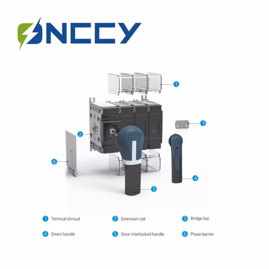 1500 В 400 А 630 А 800 А 4p Lasttrennschalter IEC-Standard-Trennschalter
